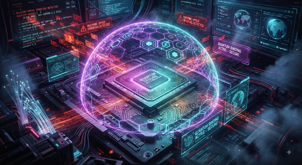 what if quantum-resistant cryptographic hardware binding became the default defense against tomorrow's machine-speed spoofing engines?