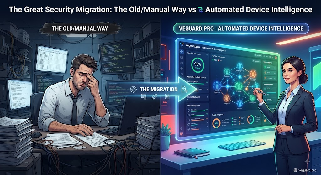 The Great Security Migration: The Old/Manual Way vs. veguard.pro's Automated Device Intelligence