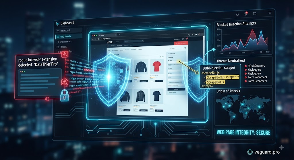 catching rogue background extensions and DOM-injection scrapers before they harvest your customer data