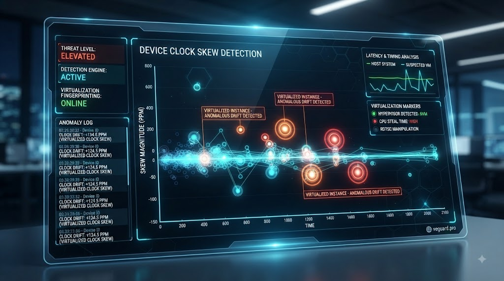 spotting silent device clock drift to detect virtualized web scrapers instantly