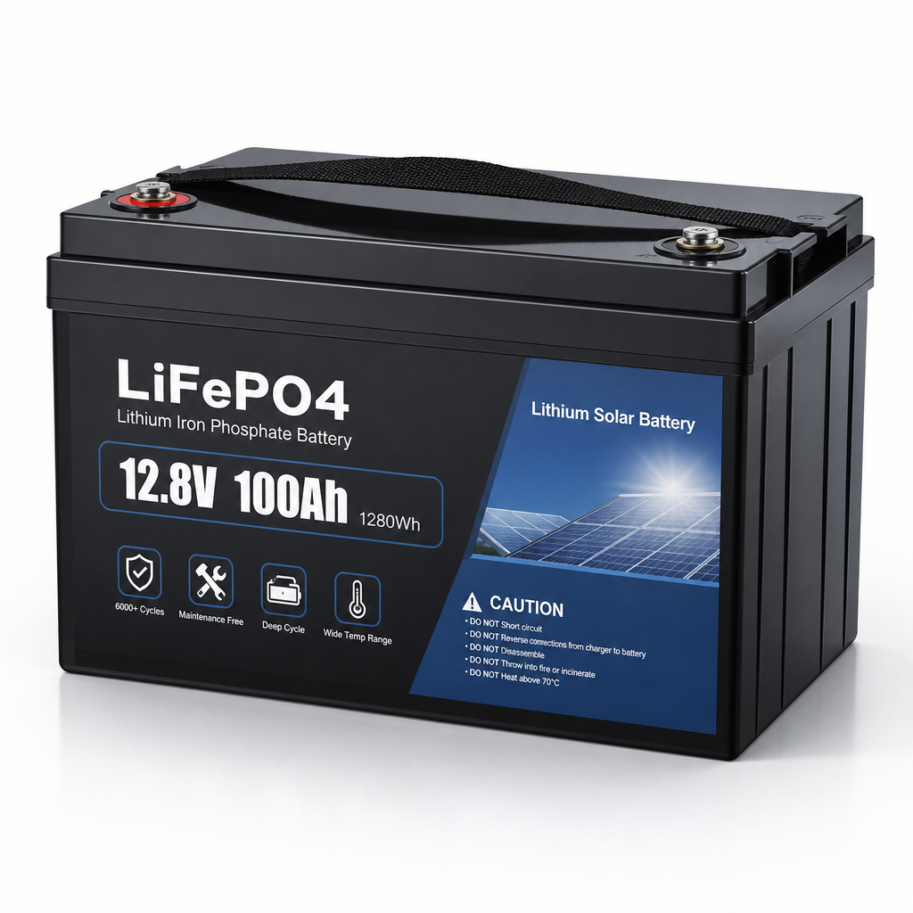 Lithium Solar Battery (100Ah, 12V)